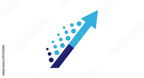 Abstract Arrow Rising Representing Growth, Progress, and Business Development With Dots