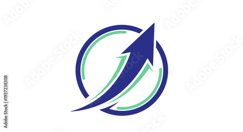 Abstract Arrow Rising Through a Circle, Representing Growth and Business Success