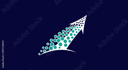 Abstract Arrow Rising Upward With Bubbles Symbolizing Growth and Development