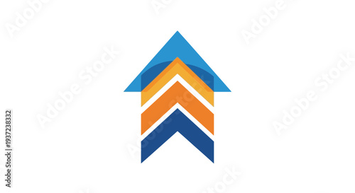 Abstract Colorful Upward Arrow Design Representing Growth, Progress, and Forward Movement