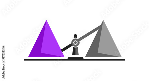 Abstract Geometric Balance Concept Depicting Equality and Disparity in Simplified Design