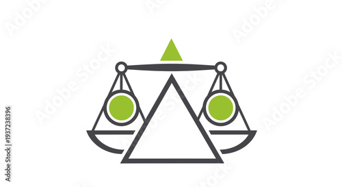 Abstract Geometric Balance Symbol Representing Fairness, Justice, and Equitable Principles