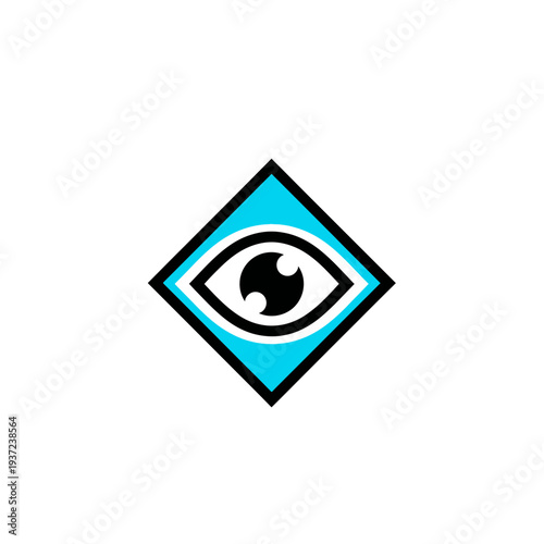 Abstract Eye Logo Design Within a Geometric Shape for Brand Identity and Visual Appeal