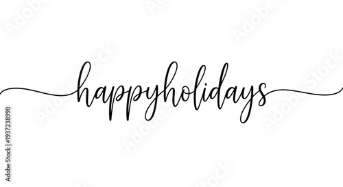 Elegant handwritten script 'happy holidays' text in a flowing cursive font creating a festive and joyful seasonal
