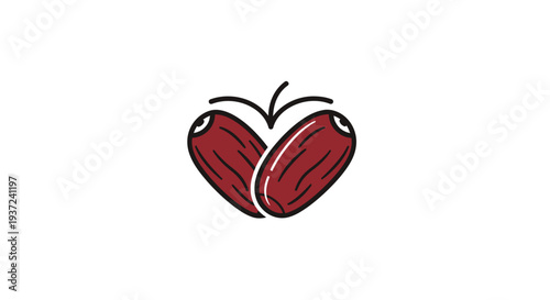 Cocoa pod halves with seeds.