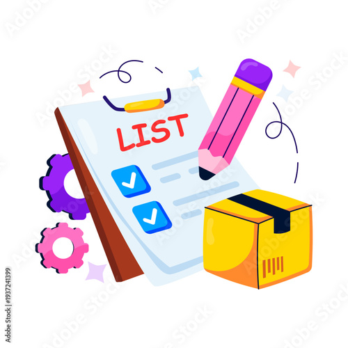 Perfect design illustration of list management 
