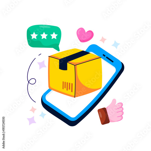 Flat design illustration of customer feedback