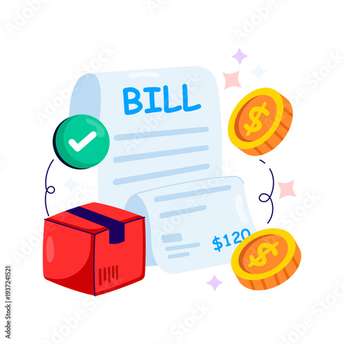 A unique design illustration of logistic bill