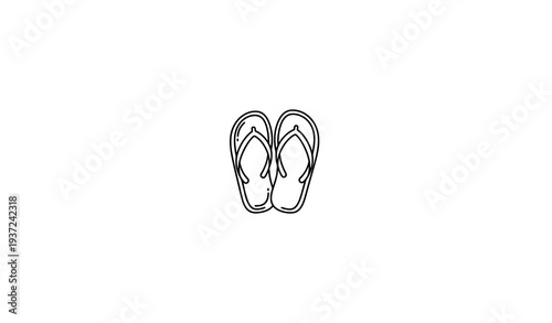 Minimal flip flops sandals line icon vector isolated on white background