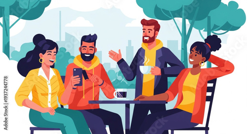 Group of Diverse People Engaging in Conversation.