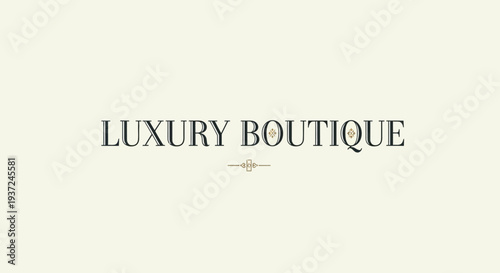 Elegant 'Luxury Boutique' text design for upscale branding. Sophisticated wordmark with a decorative separator on a light background.