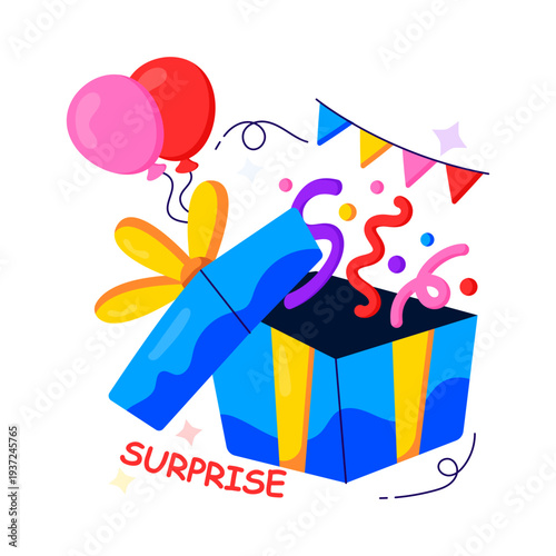 An illustration design of surprise box