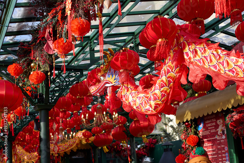 chinese lanterns in the temple