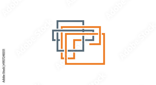 Abstract Geometric Design with Interlocking Shapes and Modern Minimalist Color Palette