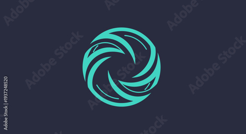 Abstract Geometric Design with Teal Elements on a Dark Background Creative Concept