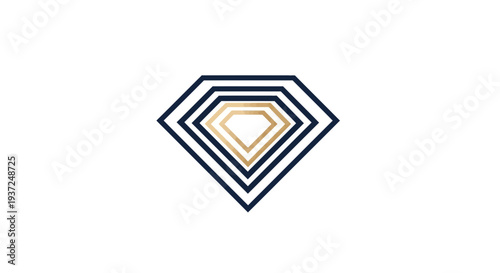 Abstract Geometric Diamond Logo Design: Elegant and Luxurious Gemstone Icon Illustration