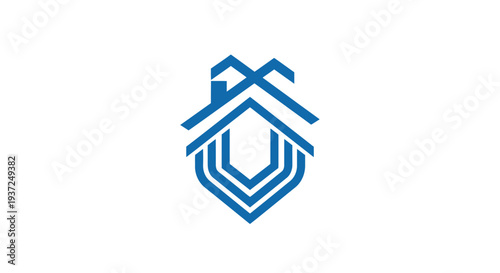 Abstract Geometric Home Logo Design Depicting Modern Real Estate and Property Solutions