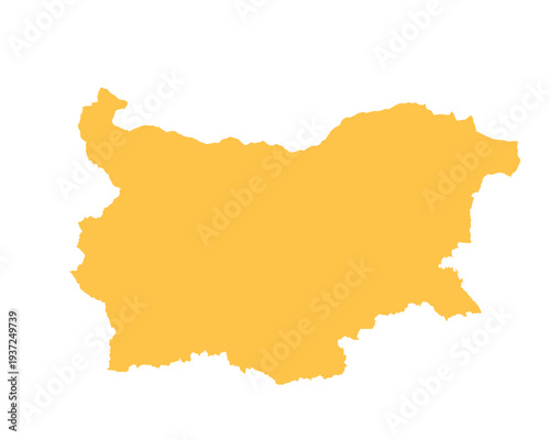 Map of Bulgaria, sign silhouette. World Map Globe. Vector Illustration isolated on white background. Europe continent.