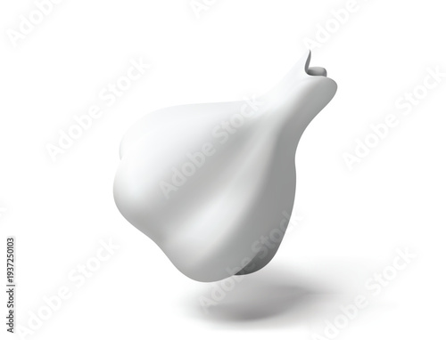 Garlic Bulb isolated 3D vector icon render illustration