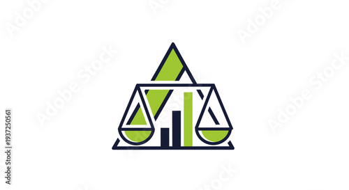 Abstract Geometric Icon of Scales and Bars for Legal, Financial, and Business Themes
