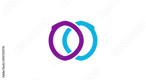 Abstract Geometric Illustration Depicting Interconnection and Symbolic Fusion of Two Elements