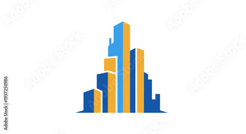 Abstract Geometric Illustration of a City Skyline in Blue and Yellow Tones Free Download Abstract Geometric Illustration of a City Skyline in Blue and Yellow Tones - GFXLoad