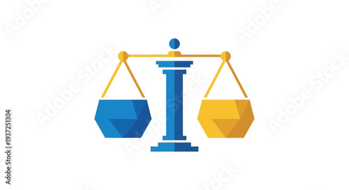 Abstract Geometric Law Scale Symbol Representing Justice And Fairness With Modern Aesthetic