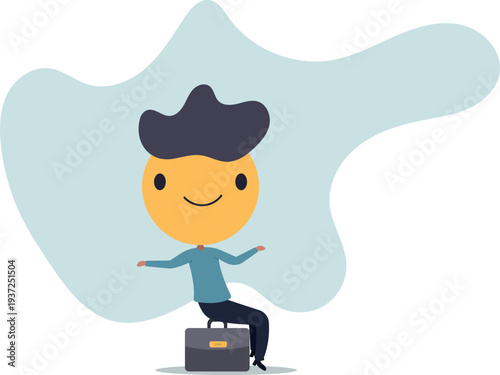 Job satisfaction, employee happiness or optimistic attitude, cheerful morality or endorphins for positive thinking, feel good,human life and situation.