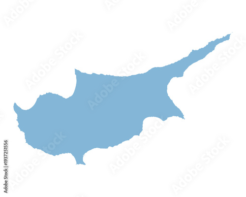 Map of Cyprus, sign silhouette. World Map Globe. Vector Illustration isolated on white background. Europe continent.