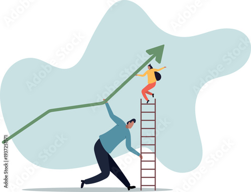 Team growth, teamwork to help improve working and achieve success, work together or cooperate to increase efficiency concept,human life and situation.