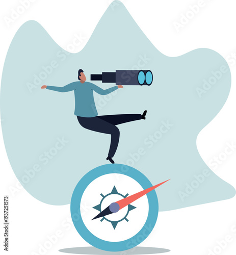 Business compass guidance direction or opportunity, make decision for business direction, finding investment opportunity,human life and situation.