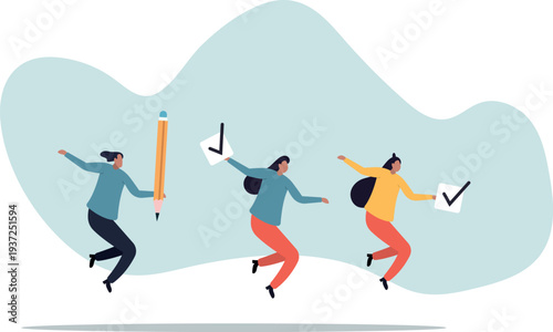 Checklist or checkmark for task completion, survey or questionnaire, finish work or accomplishment, get thing done or tick the checkbox concept,human life and situation.