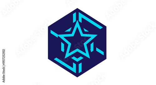 Abstract Geometric Star Design Inside a Hexagon Shape in a Modern And Stylish Way