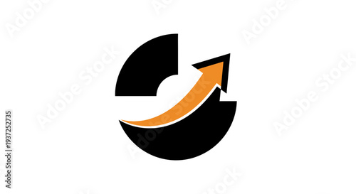 Abstract Graphic With Arrow Indicating Growth, Modern Design And Positive Development