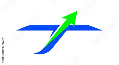 Abstract Graphic With Green Arrow Symbolizing Growth, Success, and Forward Progression