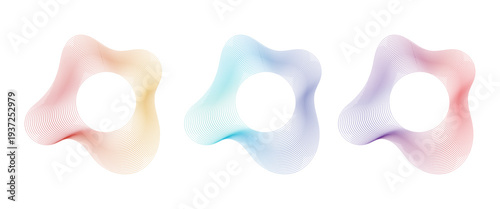 Sound equalizer in various shapes and color vector illustration.