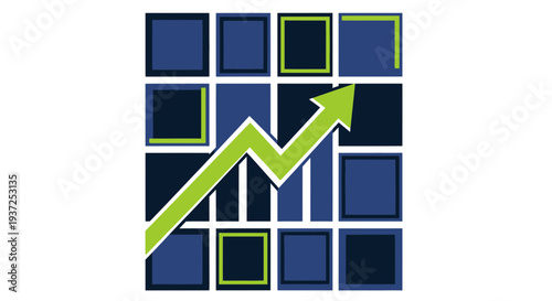 Abstract Growth Concept Depicted Through Arrow and Grid Composition for Business Success