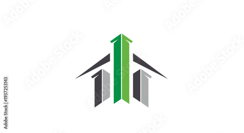 Abstract Growth Concept Depicted Through Geometric Shapes Rising Symbolically Skyward and Forward