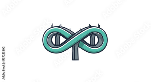 Abstract Highway Design Representing Limitless Travel, Infinity, and Road Connections