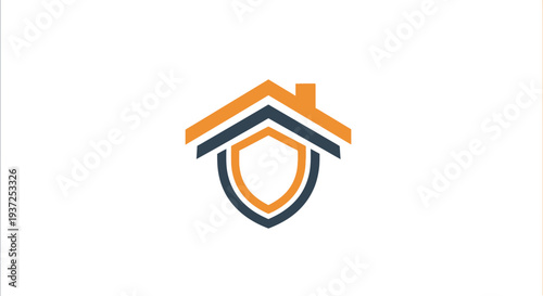 Abstract Home Security Logo: Shielding and Safeguarding Properties and Residences Effectively