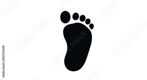 A simple black foot impression a distinct human trace silhouette