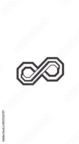 Abstract Infinity Symbol Design for Concepts of Limitless Potential and Eternal Existence