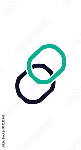 Abstract Interlocked Geometric Shapes Illustrating Connection, Synergy, and Collaboration Concept