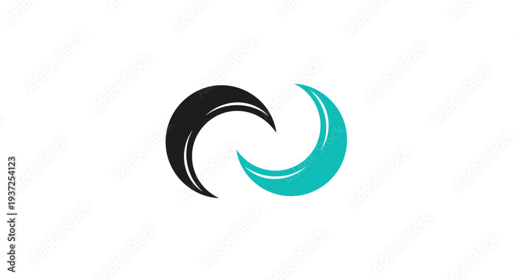 Fototapeta premium Abstract Logo Depicting Harmony, Balance, And Connection On A White Background