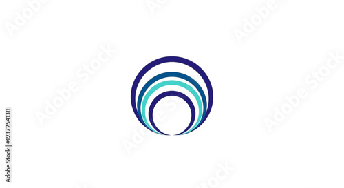 Abstract Oceanic Circles Logo Symbolizing Progress, Unity, and Fluidity in Creative Design