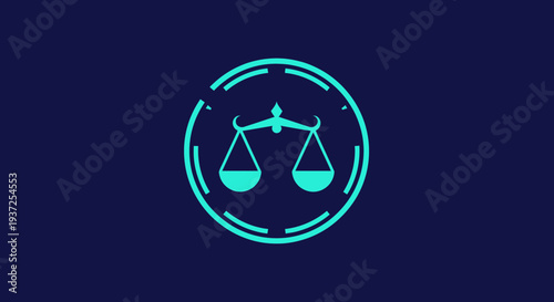 Abstract Representation Of Balance, Justice, And Equilibrium With Digital Overlays