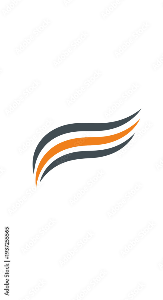 Obraz premium Abstract Swirl Design with Dynamic Lines and Orange Accent, Ideal for Branding and Modernity