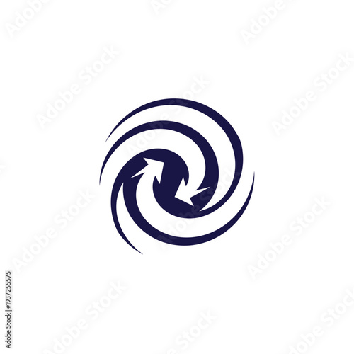 Abstract Swirling Arrows Design Represents Renewal, Refresh, And Cyclic Process on White Background
