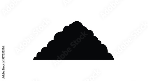 Abstract mountain range depicted in a stark black silhouette