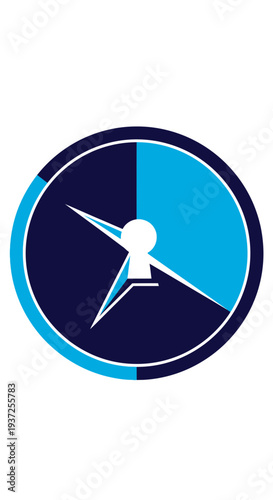 Abstract Timepiece: Modern Illustration of Clock Design with Unique Keyhole Center Focus